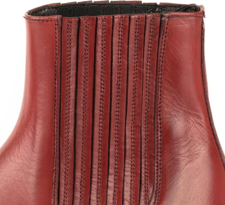 Mayura Boots 2496 Rood Spitse Western Enkellaars Schuine Hak Elastiek Sluiting Glad Leer - Foto 5