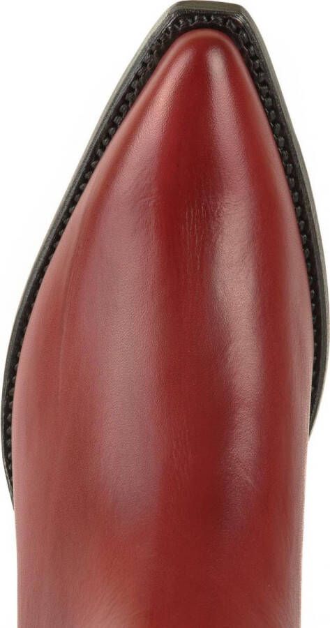 Mayura Boots 2496 Rood Spitse Western Enkellaars Dames Schuine Hak Elastiek Sluiting Glad Leer - Foto 8