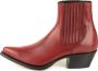 Mayura Boots 2496 Rood Spitse Western Enkellaars Dames Schuine Hak Elastiek Sluiting Glad Leer - Thumbnail 9
