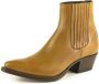 Mayura Boots 2496 Whisky Spitse Western Enkellaars Dames Schuine Hak Elastiek Sluiting Glad Leer - Thumbnail 4