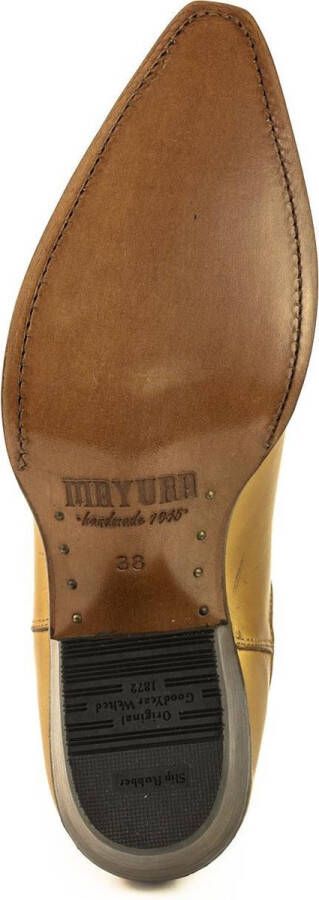 Mayura Boots 2496 Whisky Spitse Western Enkellaars Dames Schuine Hak Elastiek Sluiting Glad Leer - Foto 9