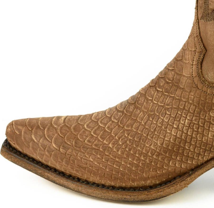 Mayura Boots Alabama 2524 Cognac Lavado Dames Westernlaars Spitse Neus Hak Hoge Schacht Echt Leer