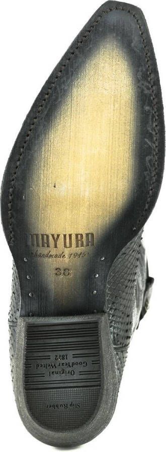 Mayura Boots Alabama 2524 Zwart Lavado Dames Westernlaars Spitse Neus Hak Hoge Schacht Echt Leer