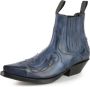 Mayura Boots Austin 1931 Blauw Spitse Western Heren Enkellaars Schuine Hak Elastiek Sluiting Vintage Look - Thumbnail 6