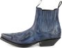 Mayura Boots Austin 1931 Blauw Spitse Western Heren Enkellaars Schuine Hak Elastiek Sluiting Vintage Look - Thumbnail 7