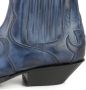 Mayura Boots Austin 1931 Blauw Spitse Western Heren Enkellaars Schuine Hak Elastiek Sluiting Vintage Look - Thumbnail 9