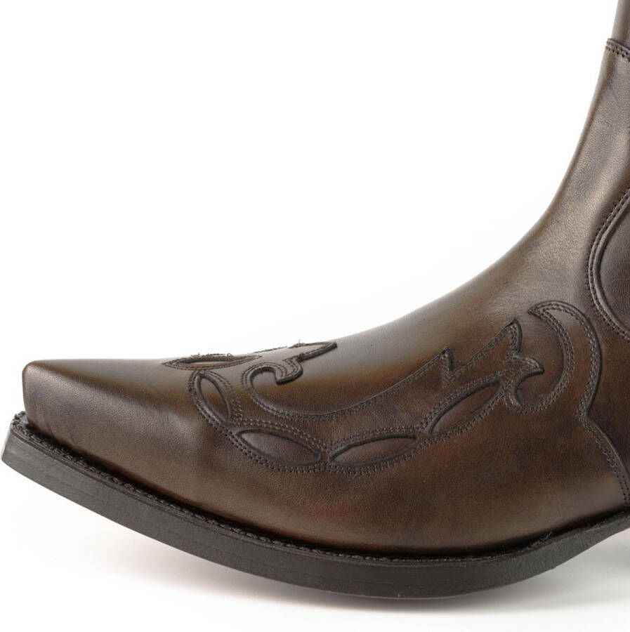 Mayura Boots Austin 1931 Bruin Spitse Western Heren Enkellaars Schuine Hak Elastiek Sluiting Vintage Look - Foto 4