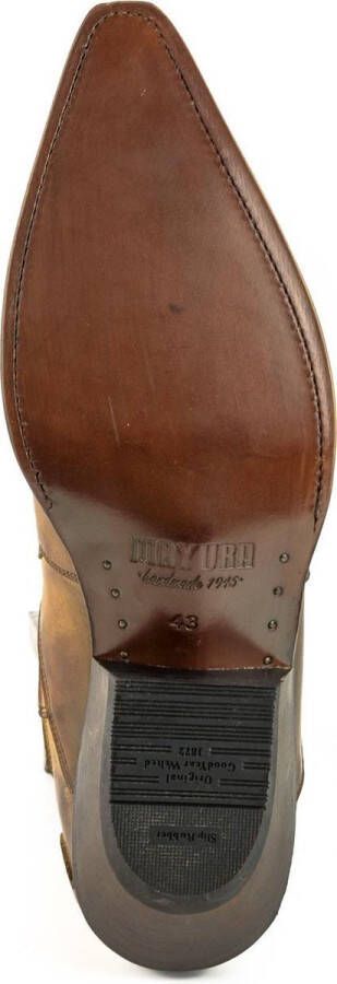 Mayura Boots Austin 1931 Cogna Spitse Western Heren Enkellaars Schuine Hak Elastiek Sluiting Vintage Look