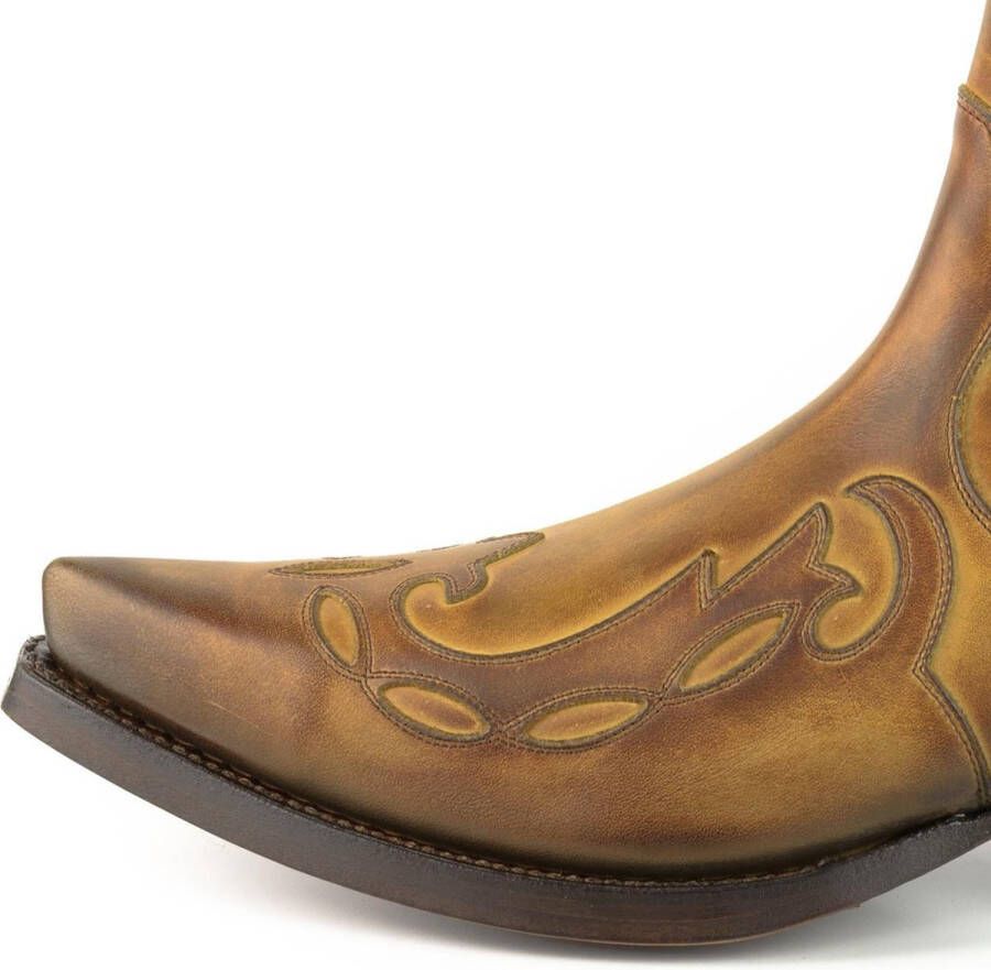 Mayura Boots Austin 1931 Cogna Spitse Western Heren Enkellaars Schuine Hak Elastiek Sluiting Vintage Look