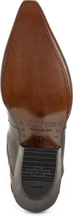 Mayura Boots Austin 1931 Donker Bruin Spitse Western Heren Dames Enkellaars Schuine Hak Elastiek Sluiting Vintage Look