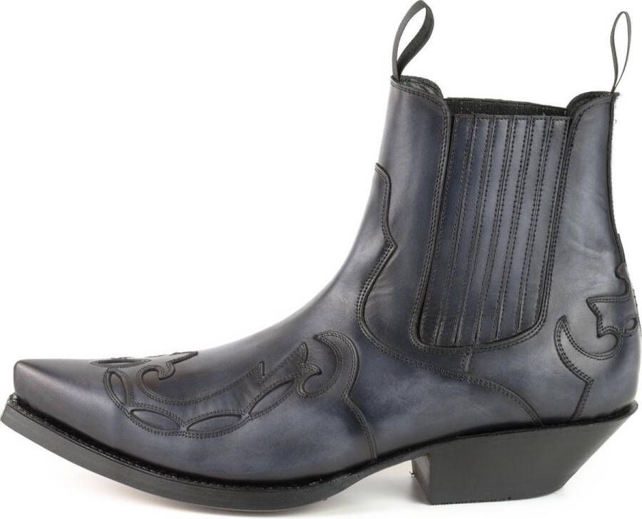 Mayura Boots Austin 1931 Grijs Spitse Western Heren Enkellaars Schuine Hak Elastiek Sluiting Vintage Look