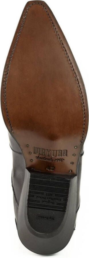 Mayura Boots Austin 1931 Zwart Spitse Western Heren Dames Enkellaars Schuine Hak Elastiek Sluiting Vintage Look