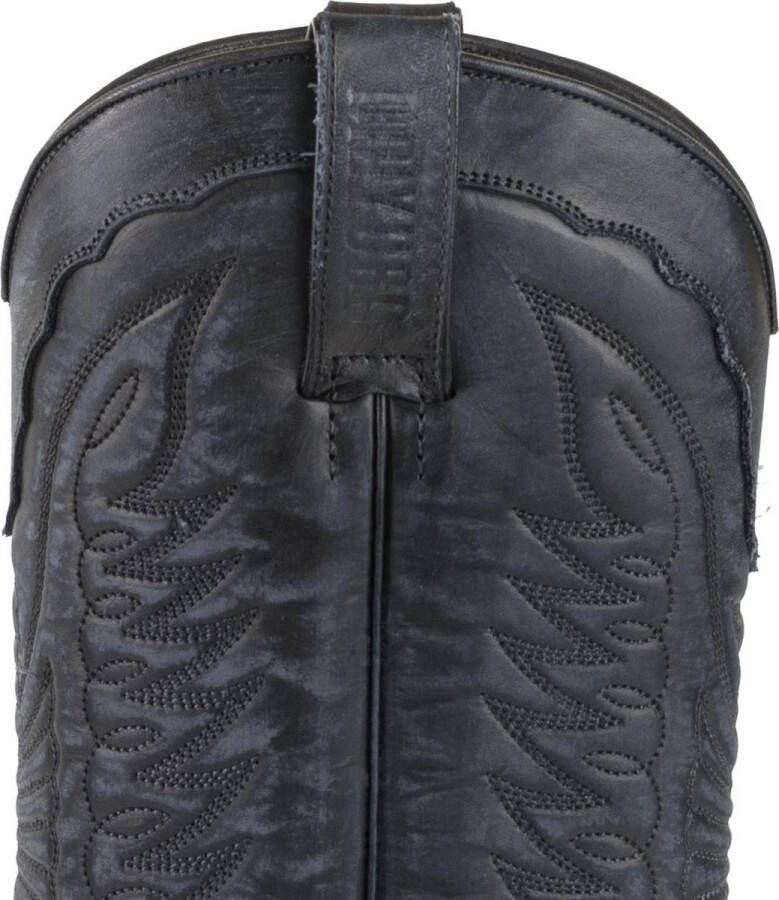 Mayura Boots Indian 2471 Vintage Zwart Cowboy Biker Laarzen Heren Vierkante Neus Platte Hak Afneembaar Spoor Echt Leer
