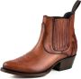 Mayura Boots Marilyn 2487 Cognac Dames Cowboy Western Fashion Enklelaars Spitse Neus Schuine Hak Elastiek Sluiting Echt Leer - Thumbnail 4
