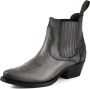 Mayura Boots Marilyn 2487 Grijs Dames Cowboy Western Fashion Enklelaars Spitse Neus Schuine Hak Elastiek Sluiting Echt Leer - Thumbnail 4