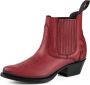 Mayura Boots Marilyn 2487 Rood Dames Cowboy Western Fashion Enklelaars Spitse Neus Schuine Hak Elastiek Sluiting Echt Leer - Thumbnail 2