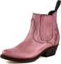 Mayura Boots Marilyn 2487 Roze Dames Cowboy Western Fashion Enklelaars Spitse Neus Schuine Hak Elastiek Sluiting Echt Leer - Thumbnail 3