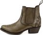 Mayura Boots Marilyn 2487 Taupe Dames Cowboy Western Fashion Enklelaars Spitse Neus Schuine Hak Elastiek Sluiting Echt Leer - Thumbnail 4