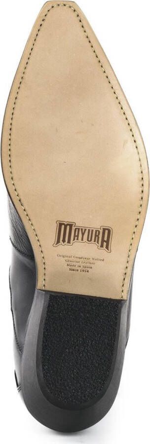 Mayura Boots Thor 1931 Zwart Spitse Western Heren Enkellaars Schuine Hak Elastiek Sluiting Vintage Look