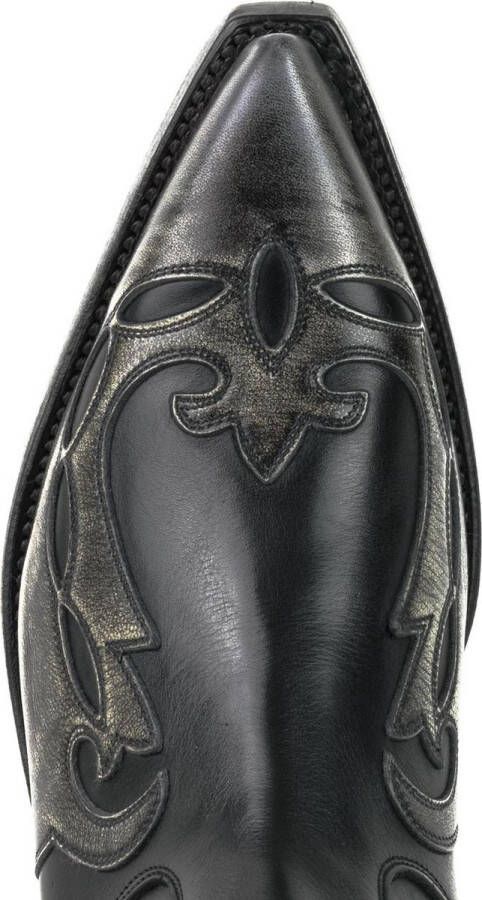 Mayura Boots Thor 1931 Zwart Spitse Western Heren Enkellaars Schuine Hak Elastiek Sluiting Vintage Look - Foto 8