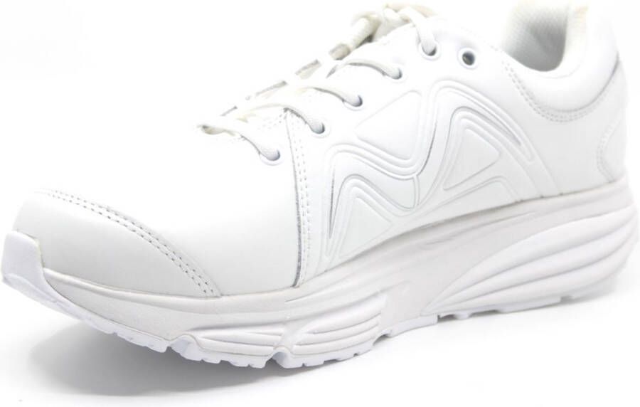 MBT SIMBA TRAINER W White Silver 700861-409F Wit kleurige sneaker met een ronde zool met balance point