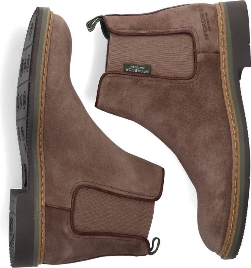 McGregor Heren Boots Bruin Chelsea Boots Suède Elastiek