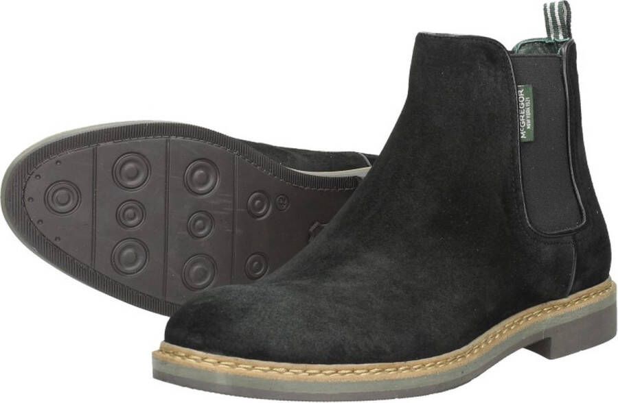 McGregor Heren Boots Zwart Chelsea Boots Suède Elastiek