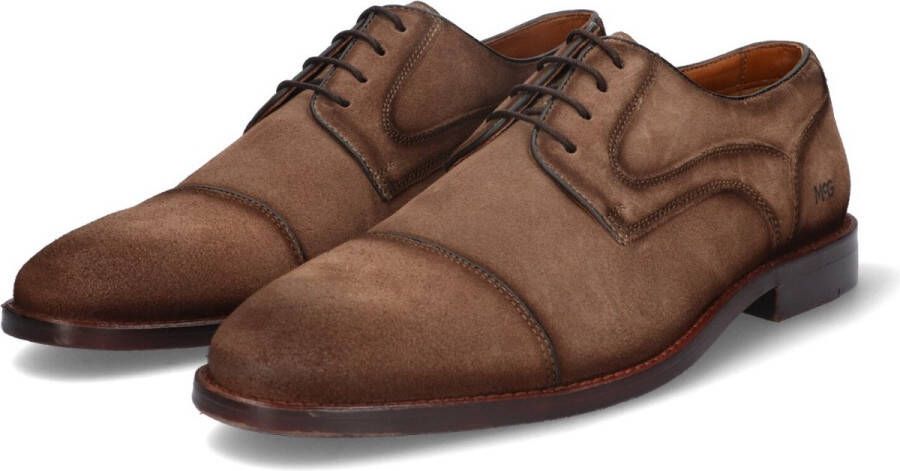 McGregor Heren Herenschoenen Taupe Lage Sneakers Leer Veters