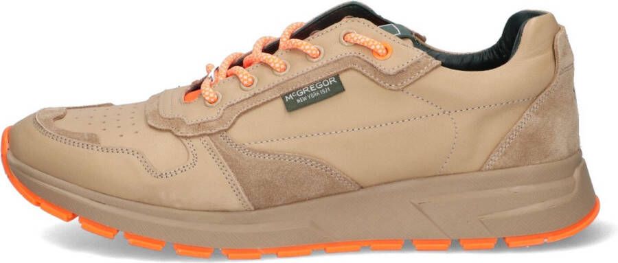 McGregor Heren Sneakers Beige Lage Sneakers Leer Veters