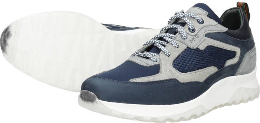 McGregor Heren Sneakers Blauw Grijs Lage Sneakers Leer Veters