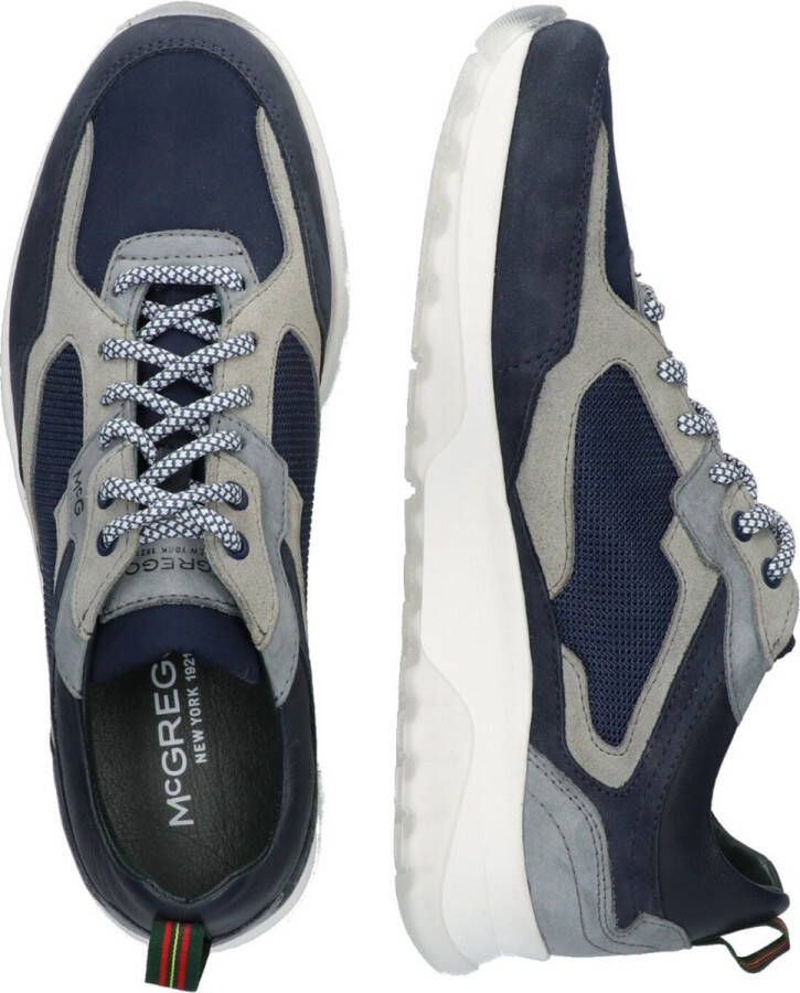 McGregor Heren Sneakers Blauw Grijs Lage Sneakers Leer Veters