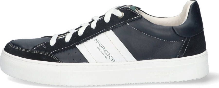 McGregor Heren Sneakers Blauw Lage Sneakers Leer Veters