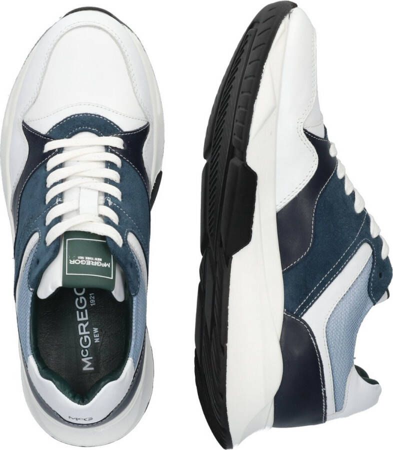 McGregor Heren Sneakers Blauw Lage Sneakers Leer Veters