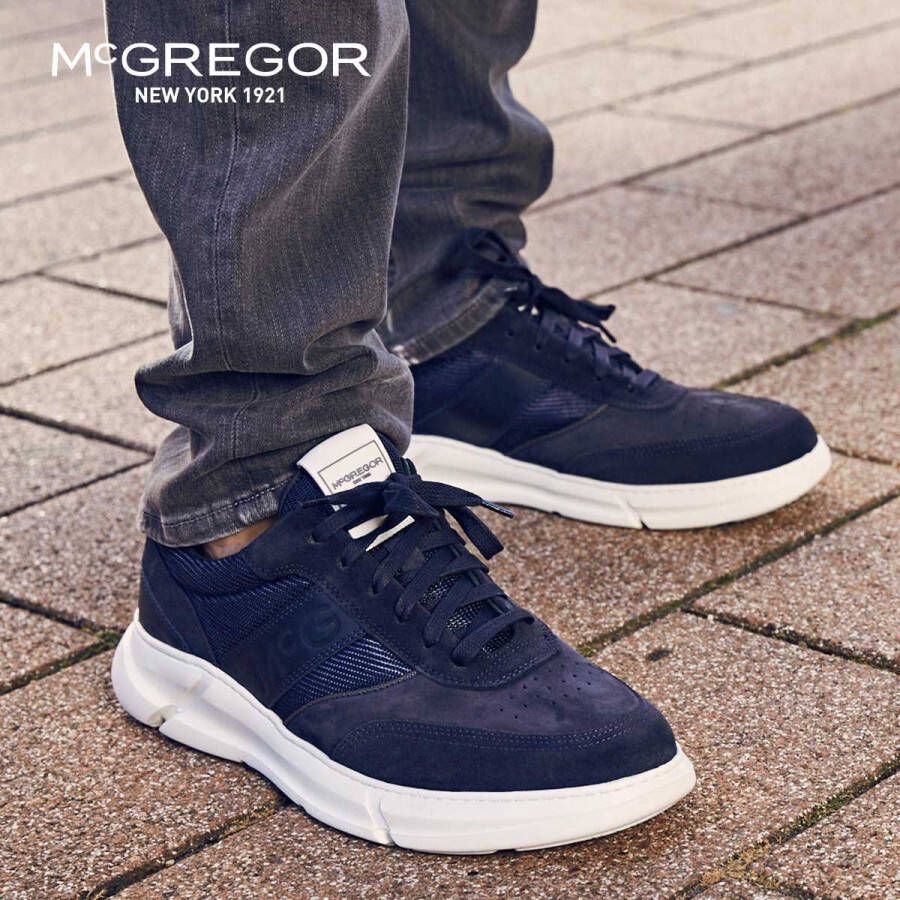 McGregor Heren Sneakers Blauw Lage Sneakers Leer Veters