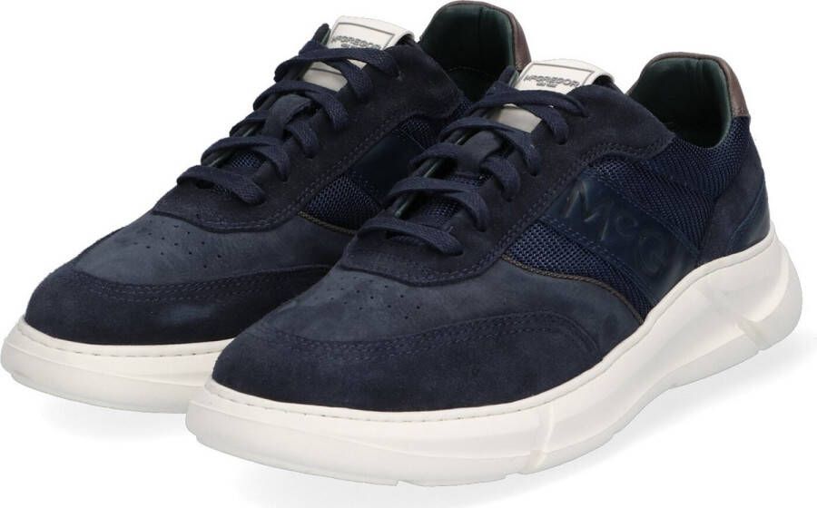 McGregor Heren Sneakers Blauw Lage Sneakers Leer Veters