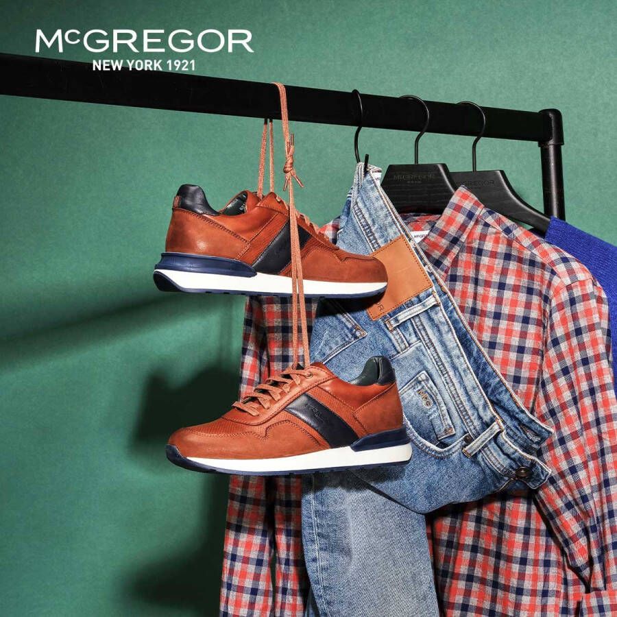 McGregor Heren Sneakers Bruin Lage Sneakers Leer Veters