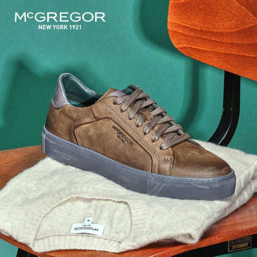 McGregor Heren Sneakers Groen Lage Sneakers Leer Veters