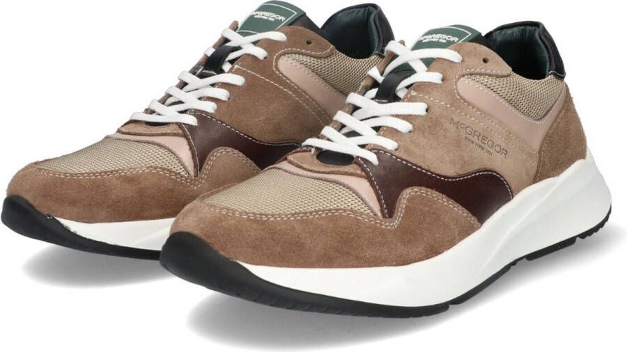 McGregor Heren Sneakers Taupe Lage Sneakers Leer Veters