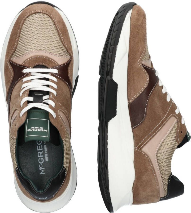 McGregor Heren Sneakers Taupe Lage Sneakers Leer Veters