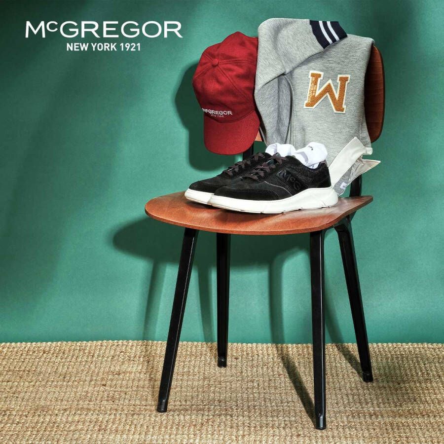 McGregor Heren Sneakers Zwart Lage Sneakers Leer Veters