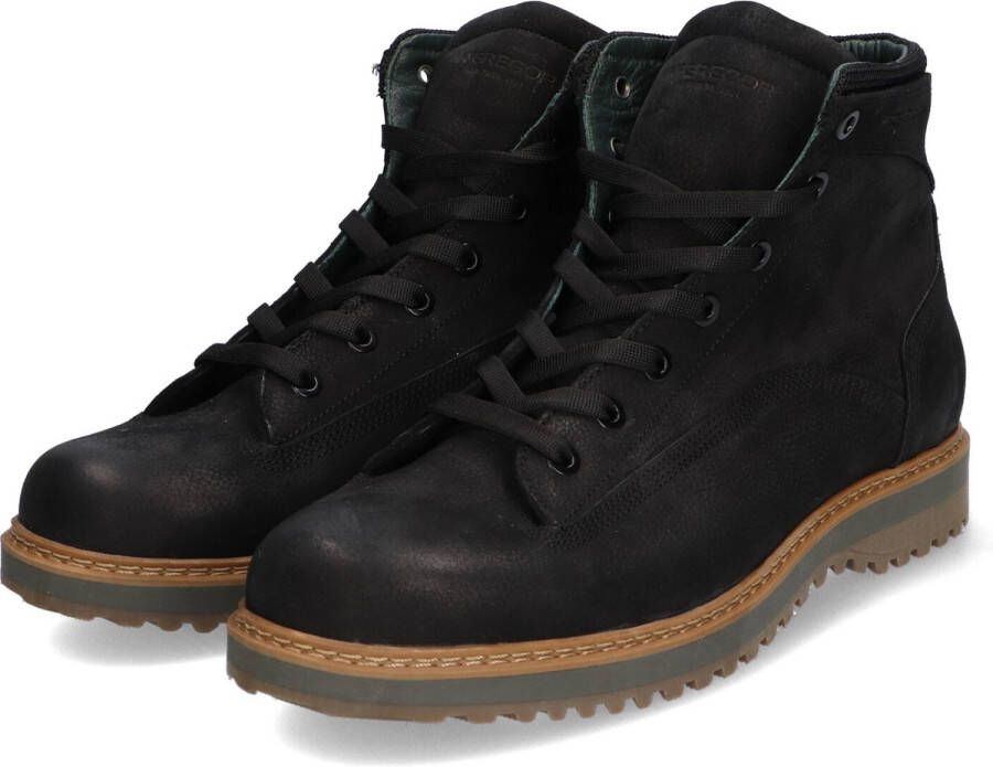 McGregor Heren Sneakers Zwart Veterboots Leer Veters
