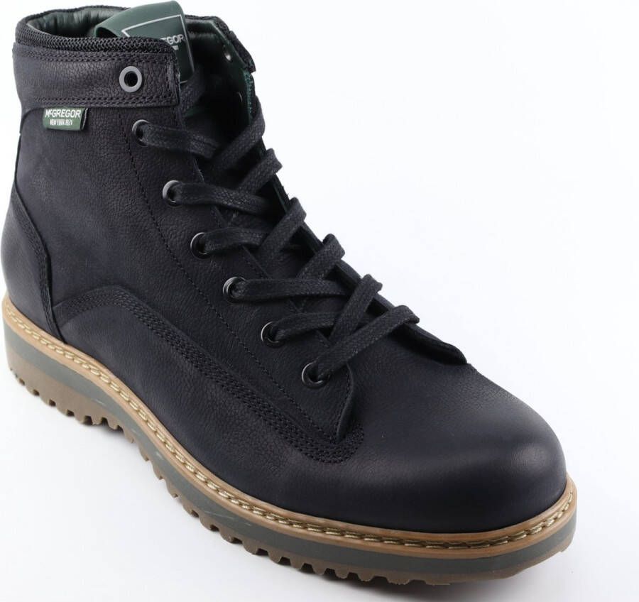 McGregor Heren Sneakers Zwart Veterboots Leer Veters