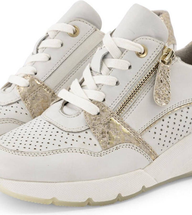 Medicus Witte leren sneaker sleehak