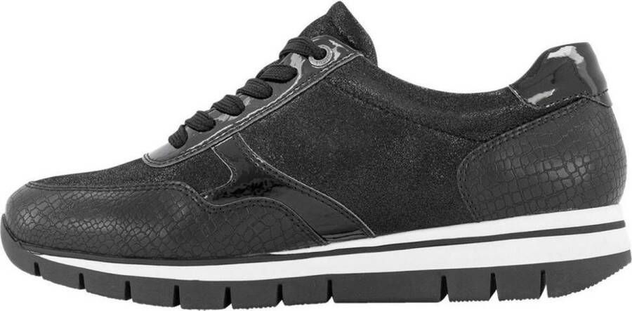 Medicus Zwarte leren sneaker croco