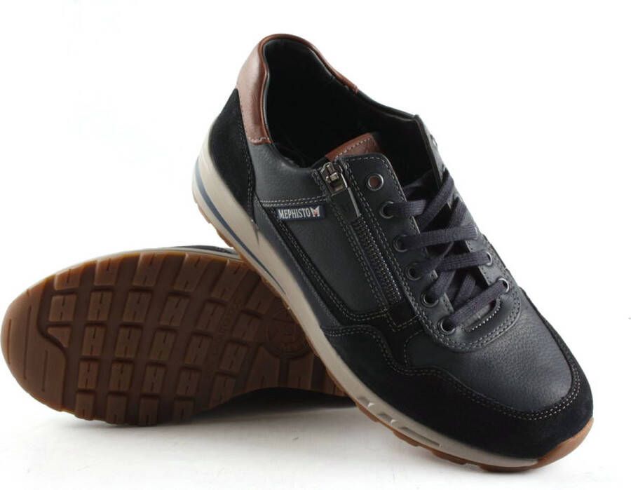 Mephisto Blauwe Bradley Heren Veterschoenen Blauw