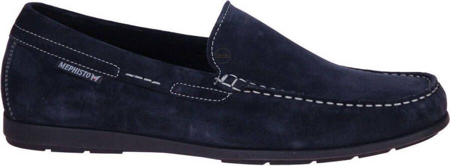 Mephisto Donkerblauwe Mocassins Algoras Velours Heren