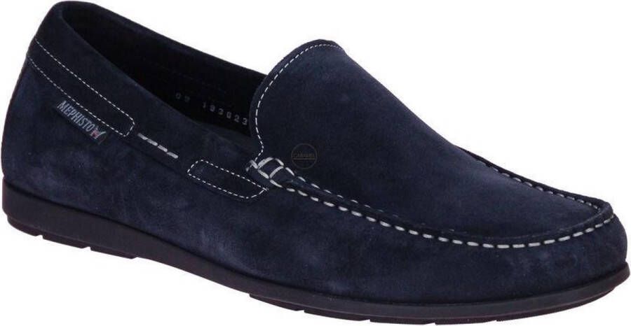 Mephisto Donkerblauwe Mocassins Algoras Velours Heren