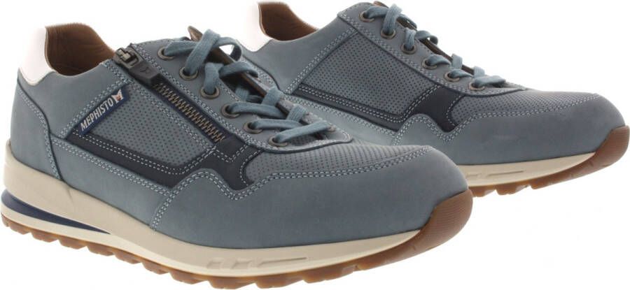 Mephisto Heren Veterschoenen Bradley Sea Blue Lichtblauw