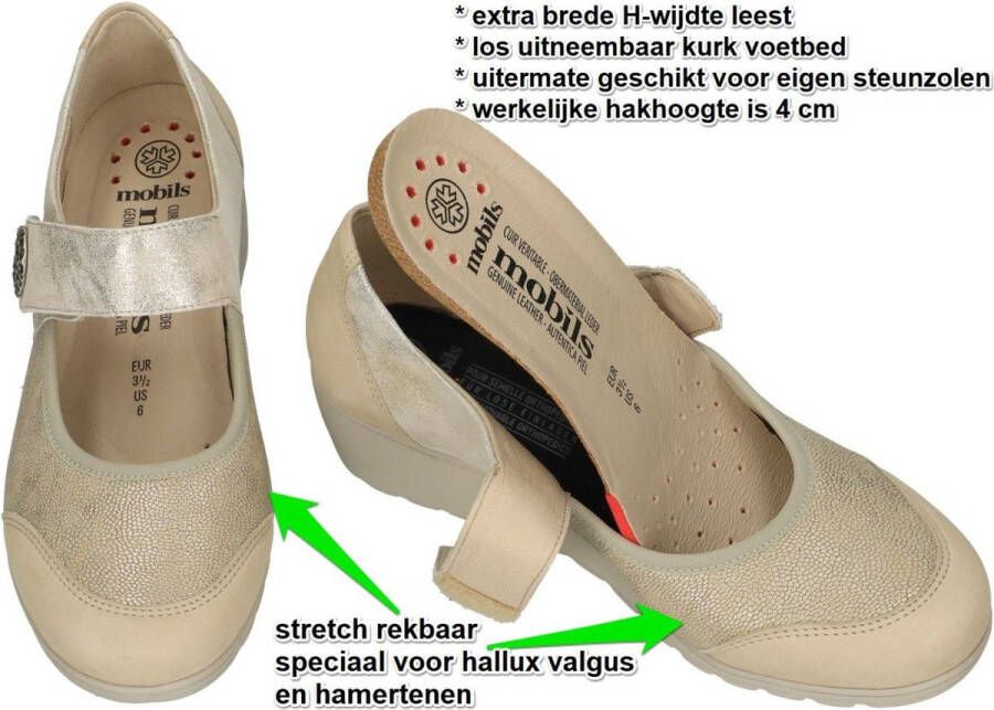 Mephisto Mobils Ergonomi Dames beige ballerina's & mocassins