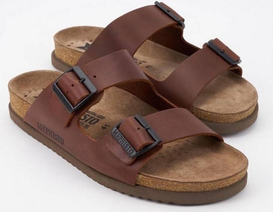 Mephisto NERIO SCRATCH Volwassenen Heren slippers Kleur: Cognac - Foto 12